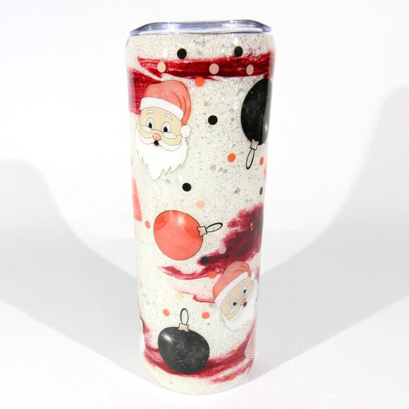 Custom 20oz Double Wall Stainless Steel Glitter Epoxy Christmas Tumbler - Picture 3 of 6